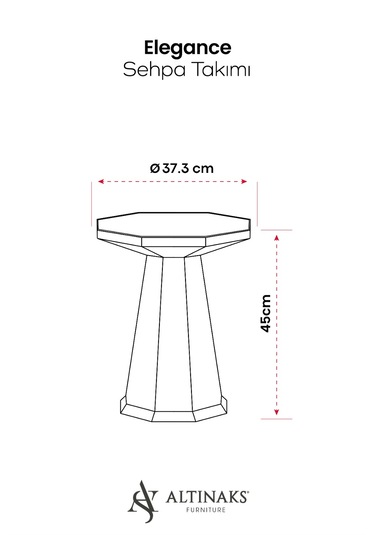 Elegance 3'lü Sehpa, Yan Sehpa, Zigon Sehpa - Kumtaşı & Traverten Rengi Tabla Kumtaşı & Traverten Rengi Tabla