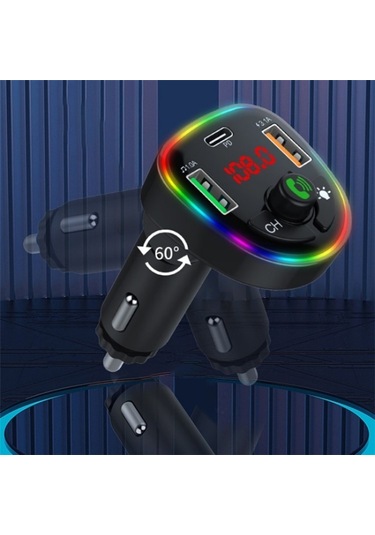 Sones P24 1 Type-c + 2 Usb Araç Şarj Cihazı Araç Bluetooth Müzik Çalar Gerilim Algılama