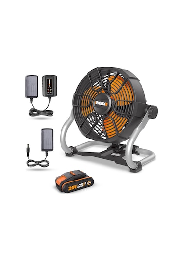 Worx WX095 20Volt 2.0Ah Li-ion 242 MM Profesyonel Hibrit Şantiye Fanı/Vantilatör