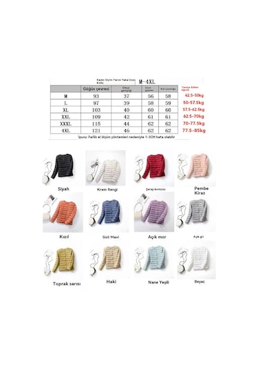 Hafif Kadın Kısa Yuvarlak Yakalı Düz Renk Kuş Tüyü Ceket Sıcak Mont Allık