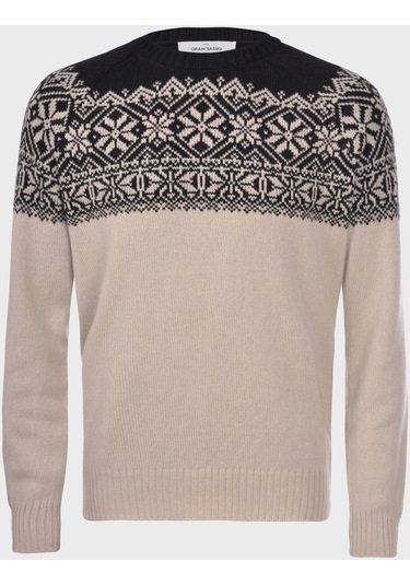 Gran Sasso Erkek Kazak 13125 22628 005 Kahve-bej Bej - Kahverengi