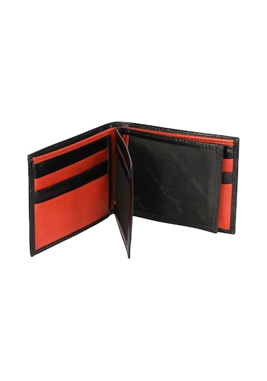 Bay Pablo V80 Siyah-Kırmızı Hakiki Deri Erkek Cüzdan Kırmızı