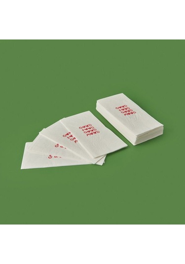 Evidea Kitchen 20'li Kalpli Desen Peçete - Kırmızı / Beyaz - 16x8 Cm