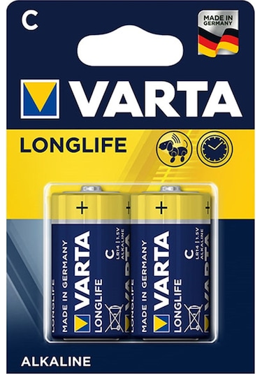 Varta Longlıfe Power Alkalin Orta Boy C Pil 2Li Paket