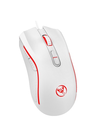 Renkli Işıklı Kablolu Fare 3200dpı Ayarlanabilir Oyun Faresi Beyaz