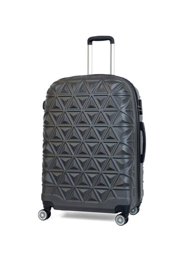 Piramit Desen ABS Seyahat Valizi, Canyon Serisi,  Antrasit - Büyük Boy