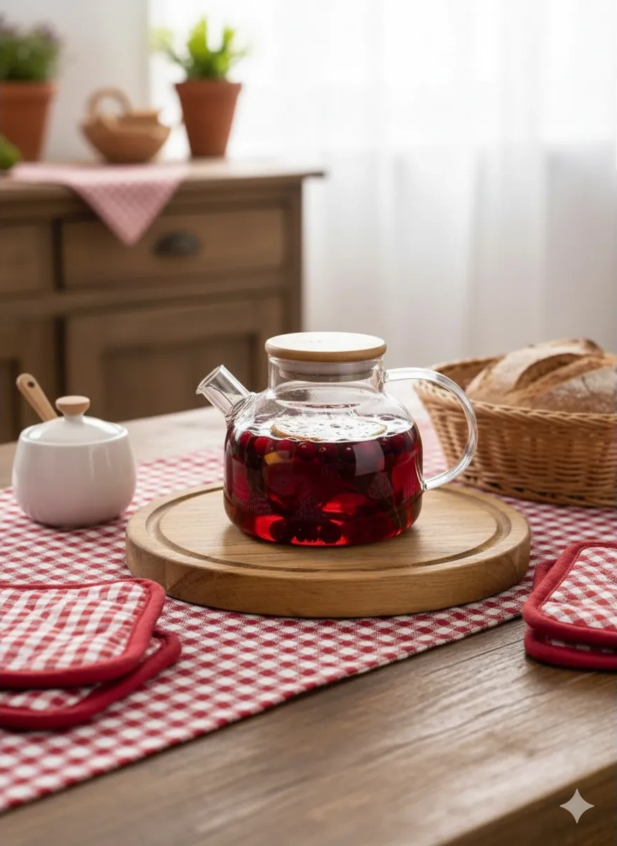 Cnglass Bambu Kapaklı Demlik Çaydanlık 8781920 Beyaz