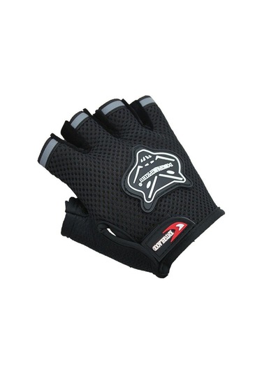 Schulzz Yarım Parmak Örgü Tırmanma Spor Bisiklet Eldiveni Siyah