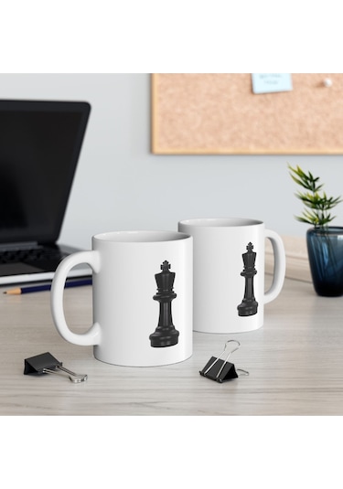 Satranç Şah Baskılı Kupa Bardak Çok Renkli