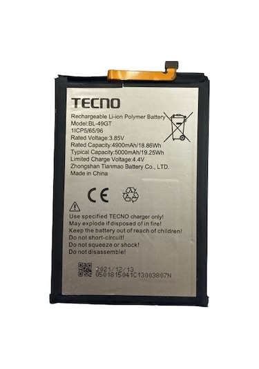 Tecno Camon 17 Cg6-cg7 Pil Batarya 5000 Mah