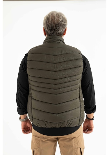 Longberg Erkek Dik Yaka Fermuarlı Kapitone Yelek