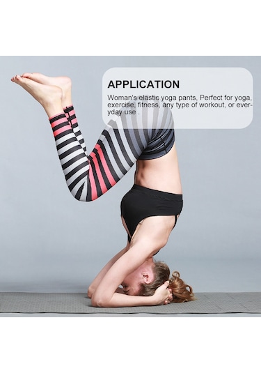 Kadın Baskılı Ve S Şerit Hk51 Paıyıge Yoga Pantolonu Kırmızı - Gri