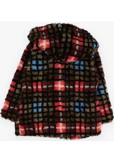 Breeze Kız Çocuk Mont Ekose Desenli Kapüşonlu Düğmeli 2-6 Yaş, Karışık Renk-karışık Renk Çok Renkli