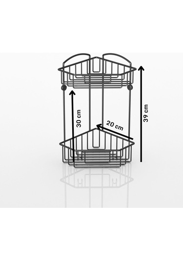 Teknotel İki Katlı Kancalı Banyo Rafı Siyah Es092 Çok Renkli