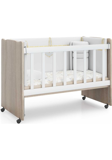 Patiko Saray Asansörlü Anne Yanı Beşik Sonomo Bej