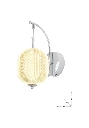 Torino Power Ledli Modern Lüks Duvar Aplik 3 Renk Sarı-beyaz-gün İşığı - Krom Krom