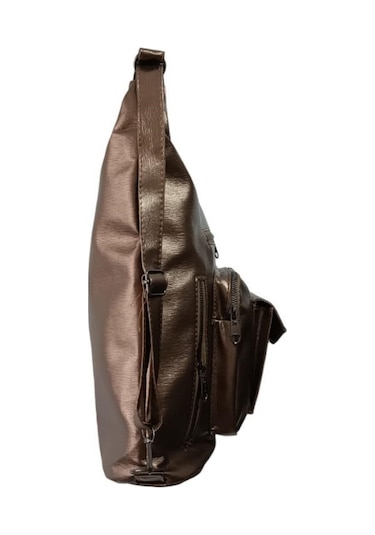 Yıkama Deri Kadın Omuz Ve Kol Çantası Bakır