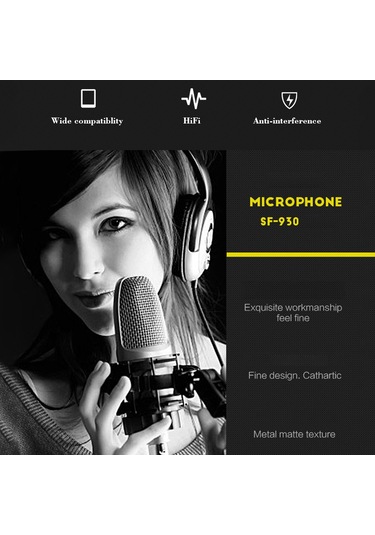Teltree Sf-930 Evrensel Mikrofon: Karaoke Ve Kayıt İçin Tam Yönlü Ses Kalitesi