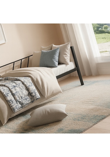 Alchera Daybed Tek Kişilik Sedir Metal Karyola Siyah