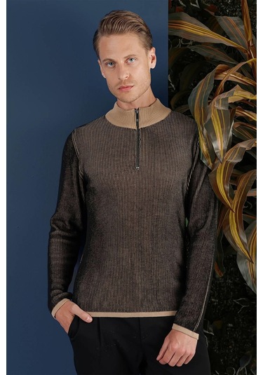 Tr 859 Slim Fit Camel Klasik Triko CAMEL