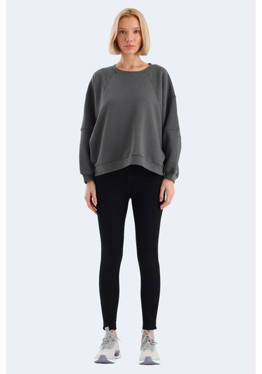 Slazenger Vıa 2 Li Set Kadın Sweatshırt Siyah - Koyu Gri
