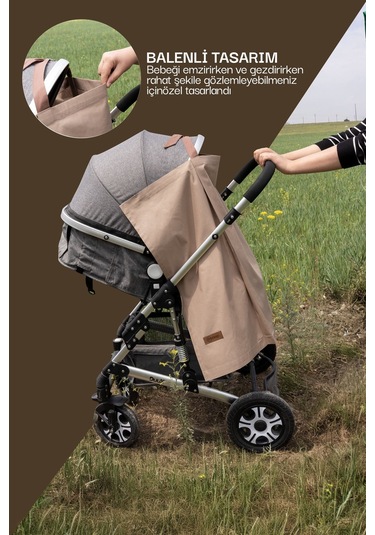 Mordesign Çok Amaçlı Bebek Emzirme Örtüsü/önlüğü Puset, Bebek Arabası Örtüsü, Extra Büyük, Morbear Seri Zg10048