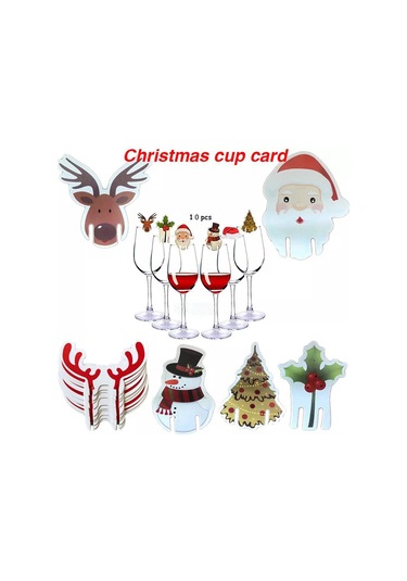 Reedark 10 Adet Noel Temalı Kişiselleştirilebilir Bardak Kartı - Parti Dekorasyonu İçin Şık Ve Eğlenceli Seçenekler