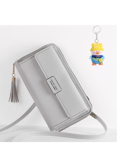 Silkroadselect Runxi Life Hall Büyük Kapasiteli Cep Telefonu Çantası Küçük Omuz Crossbody Fermuarlı Çanta Açık Gri