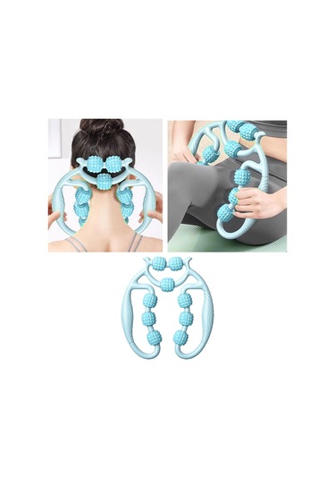 360 Derece Kas Silindiri Masaj Aleti - Gök Mavisi, Bacak, Boyun, El Ve Kol Kaslarını Rahatlatmak İçin Çok Renkli