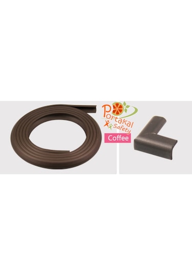 Portakal Safety Kauçuk Mini Kenar + Mini Köşe Koruyucu Seti - Kahve