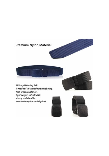 Erkekler İçin 2'li Taktik Kemer Paketi, 1,5" Naylon Askeri Bel Kemeri, Metal Tokasız