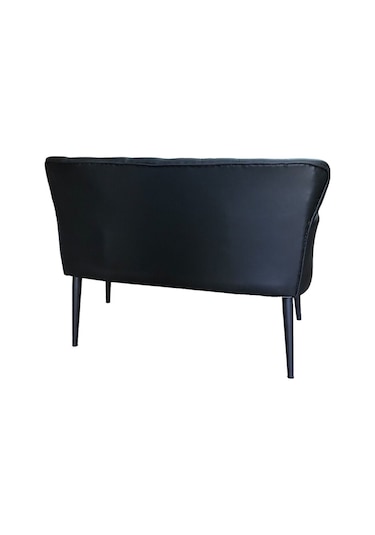 Garden House 2'li Siyah Deri Ahşap Ayaklı Ofis Koltuğu Siyah