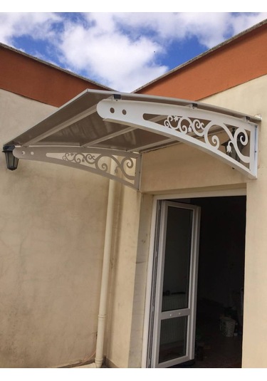 Metal Taşıyıcılı Kapı Üstü Pratik Sundurma 140x120 Md2