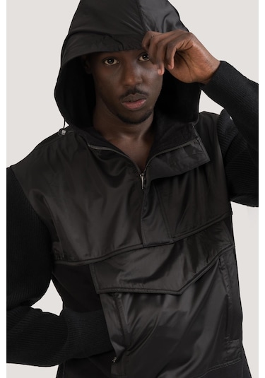 Giotelli Regular Fit Kapşonlu Kanguru Cepli Sweatshirt Siyah