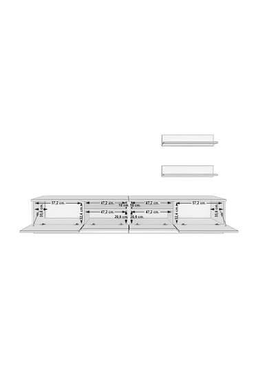 Decoraktiv Trendstyle 220r Slm Tv Ünitesi Tv Sehpası Beyaz - Siyah