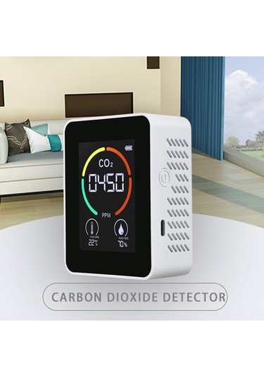 Prestigegoods Ve Sıcaklık Ölçer Nem Lcd Karbondioksit Kalitesi Hava Göstergeli Ekranlı Cihazı Analiz - Om