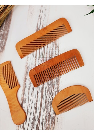 Doğal Ağaç Ahşap Tarak Seti 4'lü Set