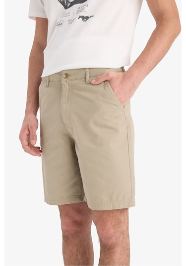 Defacto %100 Pamuk Regular Fit Bermuda Şort E1231ax25smkh488 Haki