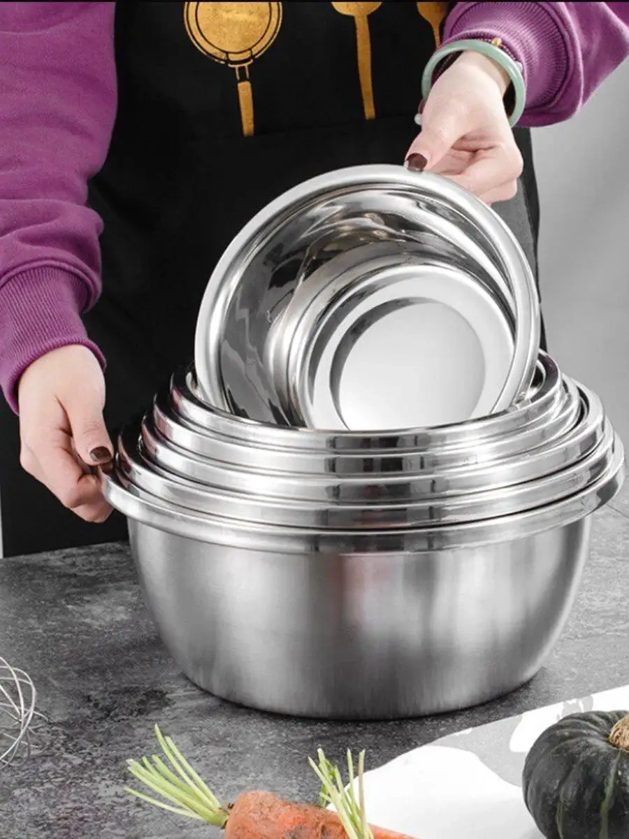 Verone Wood Paslanmaz Çelikten 18, 20, 22 Cm Mutfak Kaseleri 3 Adet 137757718