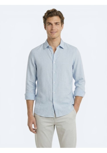 Kip Gri Regular Fit Dokuma Casual %100 Pamuk Gömlek