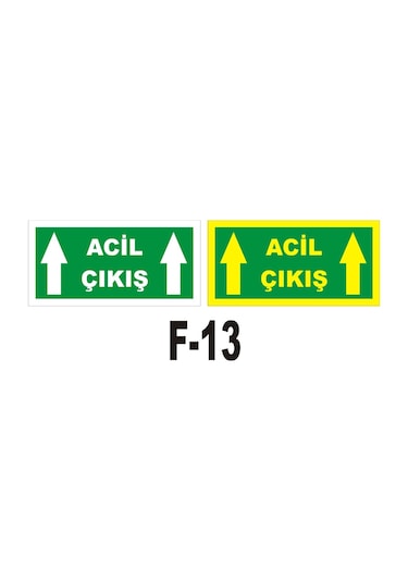 Fosforlu & Düz Levha Acil Çıkış Yönlendirme Acil Çıkış Yukarı Ok