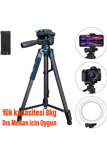 Tripod 170cm Profesyonel 3 Ayak Video Çekim Tripod Uzun Boy Sabit
