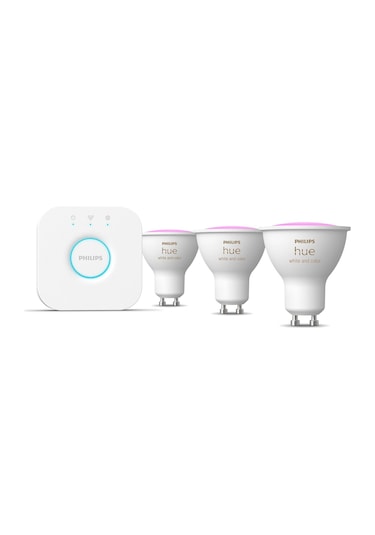 Philips Huewca 4.2w Gu10 Renkli Spot Akıllı Ampul 3'lü Başlangıç Çok Renkli