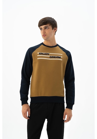 AR-MA Arma Erkek Bisiklet Yaka Sweatshirt K24124908701 Kahverengi