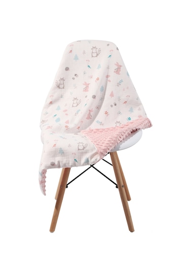 Maiyame Yumuşak Pamuk Bebek Battaniyesi 110x158cm - Noktalı Desenli, Neşeli Tavşan Deseni - Taze Hava Geçirgen, Yıldızlı Uyku İçin - Beşik, Arabacık Ve Seyahat Uygun Çok Renkli