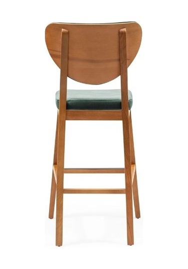 Olivya Ahşap Bar Sandalyesi Yeşil