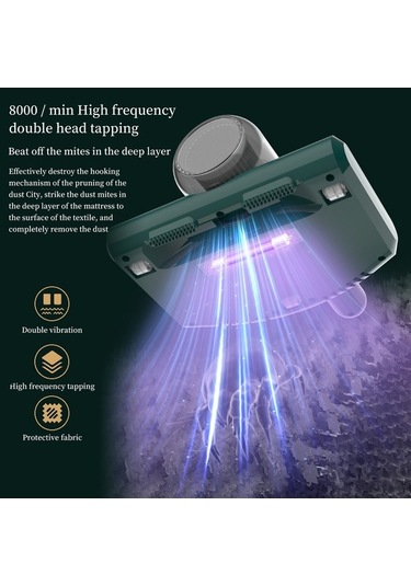 Besthome1 El Tipi Kablosuz Şarjlı Kuru Temizleyici: 350w Motorlu 10.000 Pa Emme Gücü, 253.7nm Uv Işıklı Akne Temizleyici - Beya Beyaz