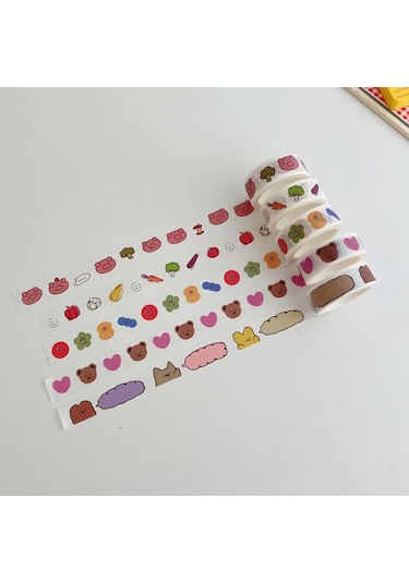 5m Washi Bant Ins Sevimli Kore Çizgi Film Kedi Pençe Ayı Maskeleme Bandı Coloful Dialog