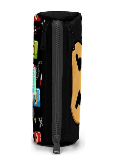 Coral High Kids Siyah Ninja Desenli Üç Bölmeli Kalem Çantası 2232