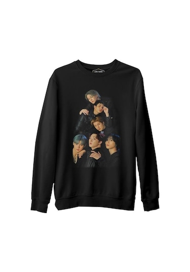 Super M - Group Siyah Erkek Kalın Sweatshirt 001